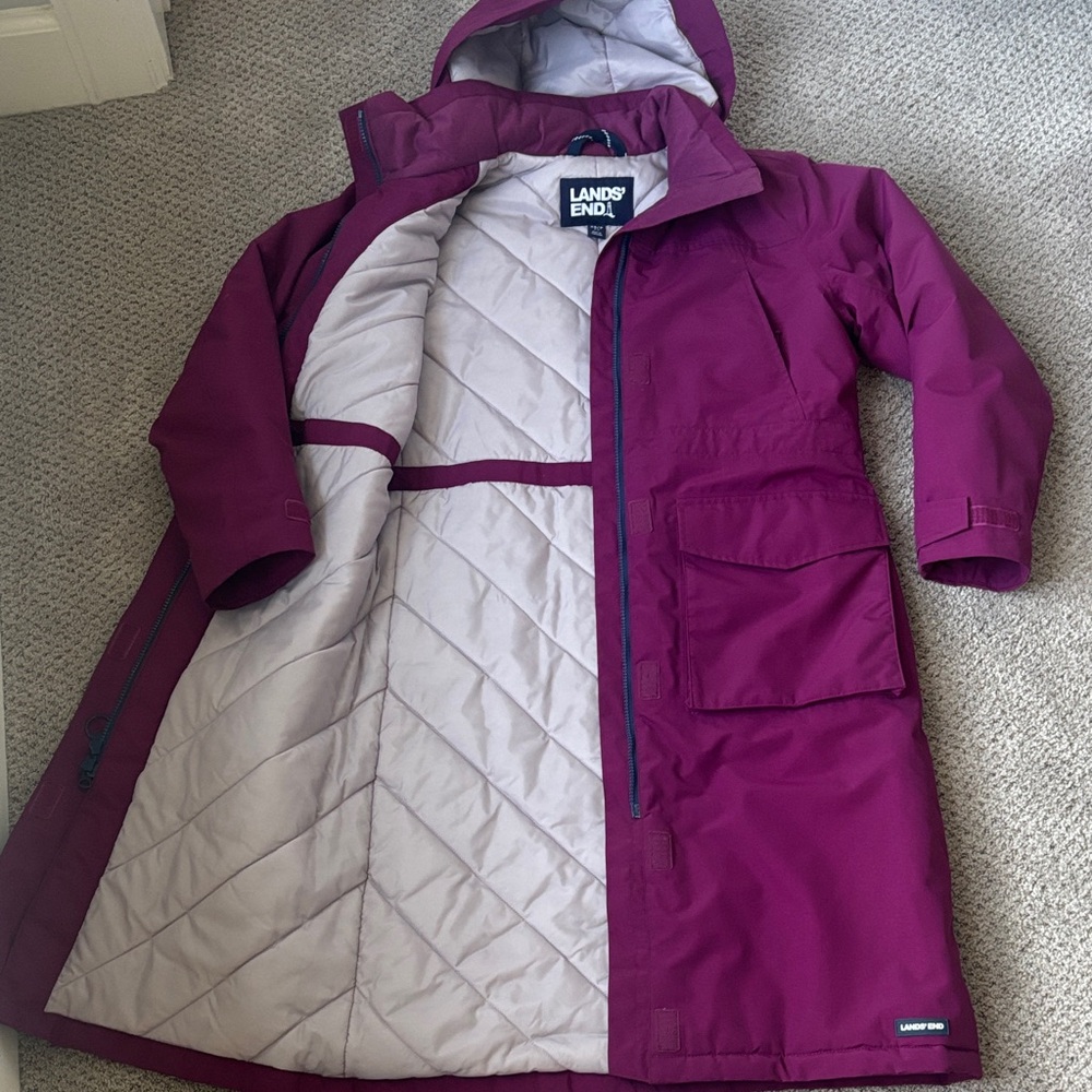 Lands' End Vibrant Purple Coat View 4